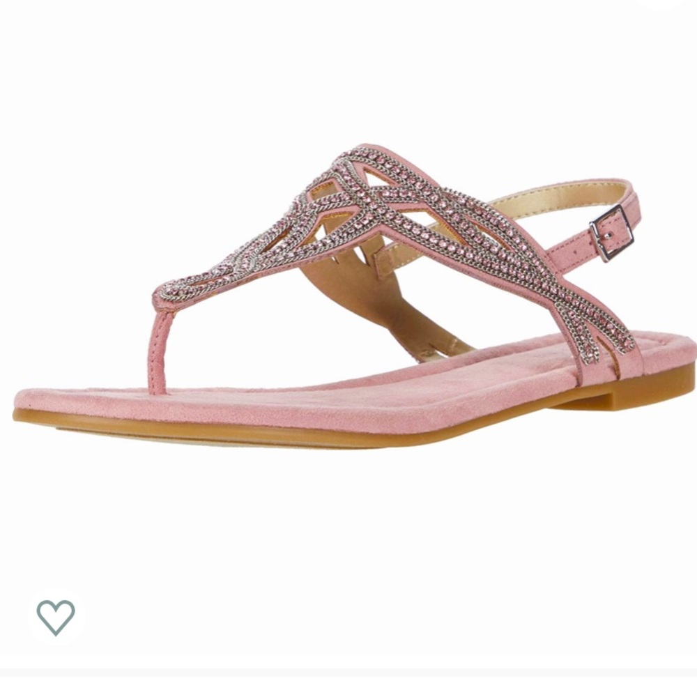 LOGHT PINK  RHINESTONE SLINGBACK DRESSY THONG FLAT SANDALS